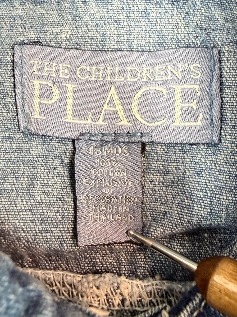 VINTAGE THE CHILDRENS PLACE Y2K Denim Jacket‎ 18m Heart Patch Trucker Coquette